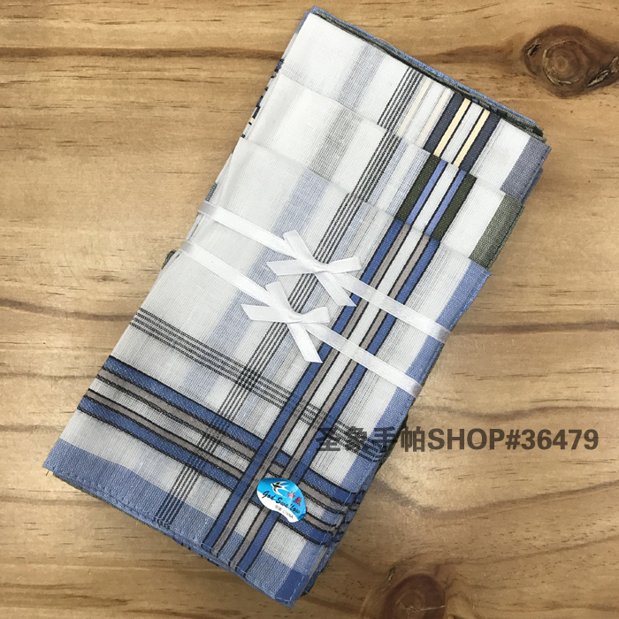 Polyester-cotton men's handkerchief, satin strip, white center, light color mixed set, 36CM handkerchief, square handkerchief, small headscarf Application Scenario
