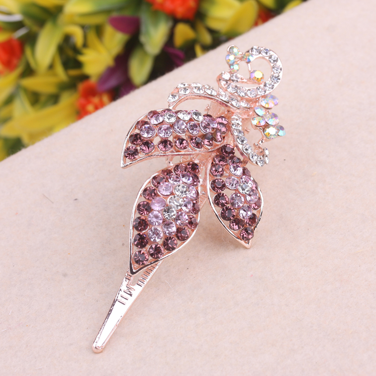 Wholesale 10-yuan accessories for updo rhinestone duckbill clips, hair clips, rhinestone pressure clips, pointed mouth clips and edge clips Specification image