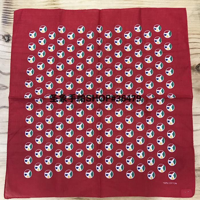 Cotton red airplane headscarf, outdoor large handkerchief, sports sweat-absorbing headscarf, square scarf, 55CM Specification image