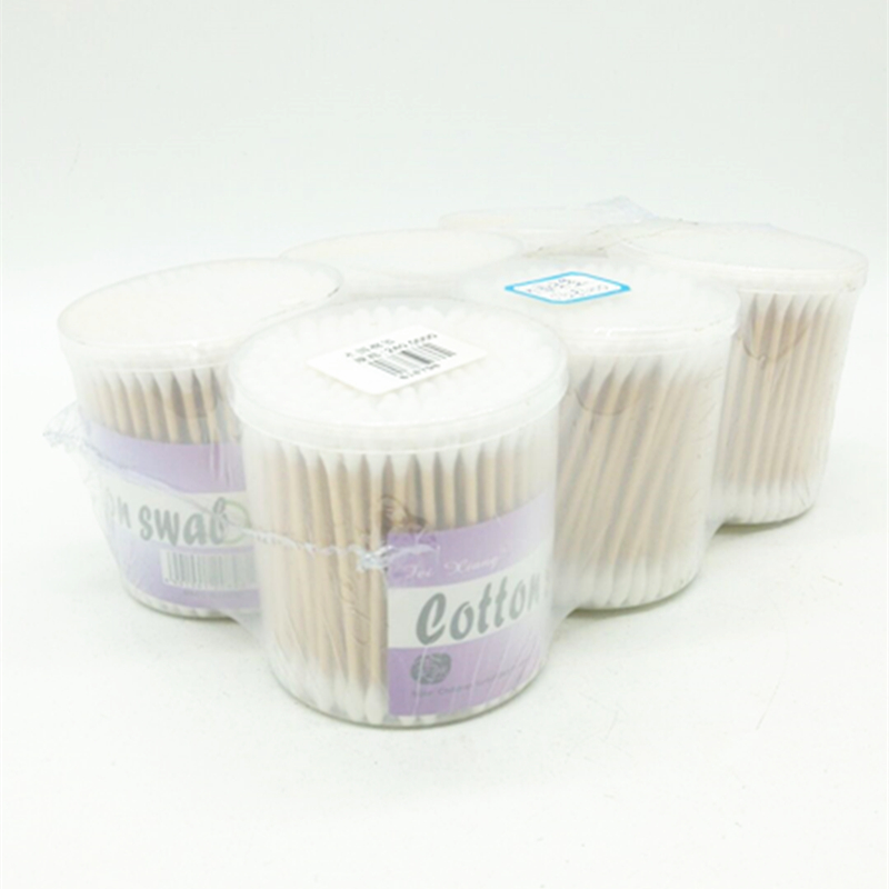 Sunshine Department Store wooden stick round cotton swabs, double-headed cotton swabs, ear cleaning and cosmetic cotton swabs details Picture