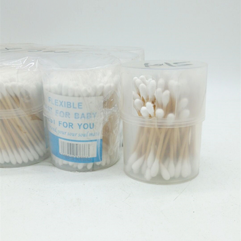 Sunshine Department Store wooden stick round cotton swab, double-headed cotton swab, ear cleaning, makeup cotton swab, side press Application Scenario