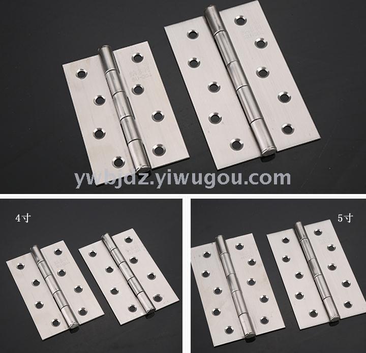 Wholesale stainless steel hinges, thickened stainless steel silent bearings, swing wooden door hinges, 4-5 inches Specification image