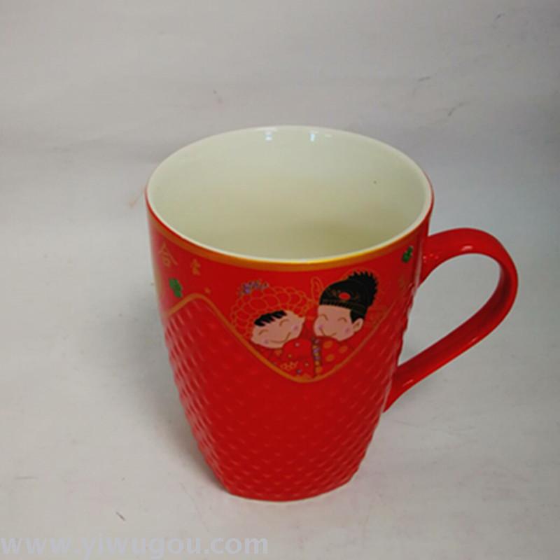 Wedding ceramic relief cartoon pattern couple cups Application Scenario