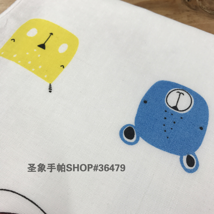 Cotton four-layer baby gauze handkerchief, sweat-absorbing towel, children's pad back towel, thin style printed Specification image