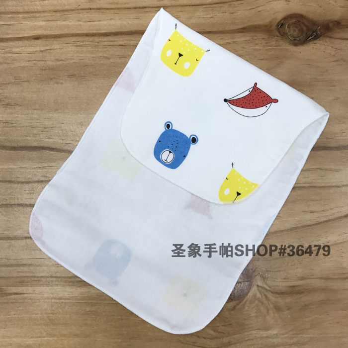 Cotton four-layer baby gauze handkerchief, sweat-absorbing towel, children's pad back towel, thin style printed Application Scenario