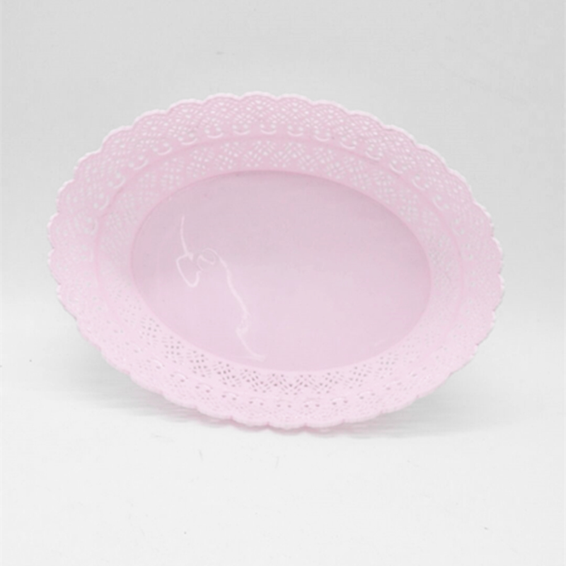 Sunshine Department Store's modern creative plastic fruit platter, dried fruit platter, plastic hollowed-out lace fruit basket details Picture