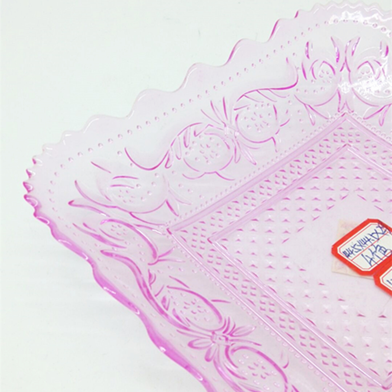 Sunshine Department Store 132 Transparent square candy plate, Home patterned fruit plate and dried fruit plate Application Scenario
