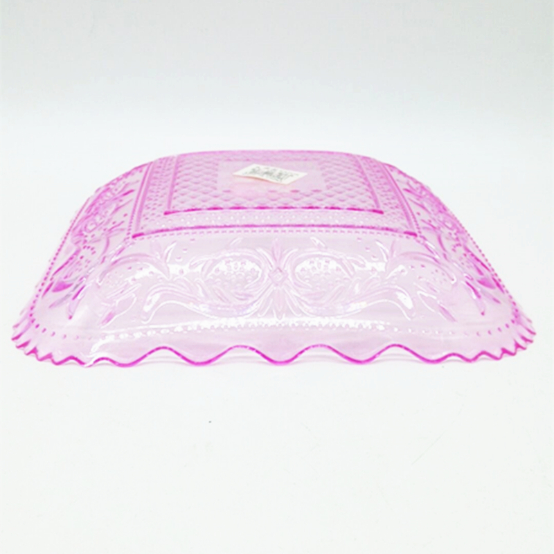 Sunshine Department Store 132 Transparent square candy plate, Home patterned fruit plate and dried fruit plate Specification image