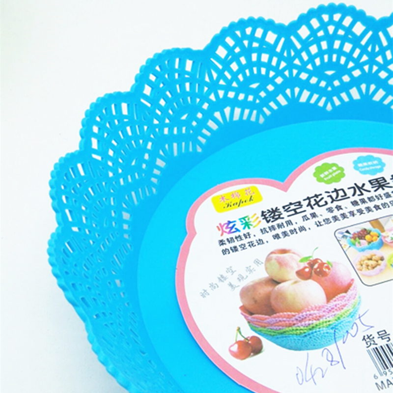 Sunshine Department Store's circular hollowed-out fruit plate, creative fruit basket, melon and fruit plate, home living room snack plate Specification image