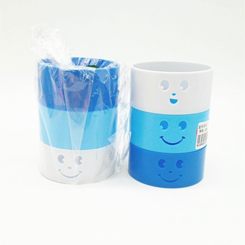 Sunshine department store rotating smiley face pen holder Multi-functional creative three-layer pen holder lovely fashion pen holder