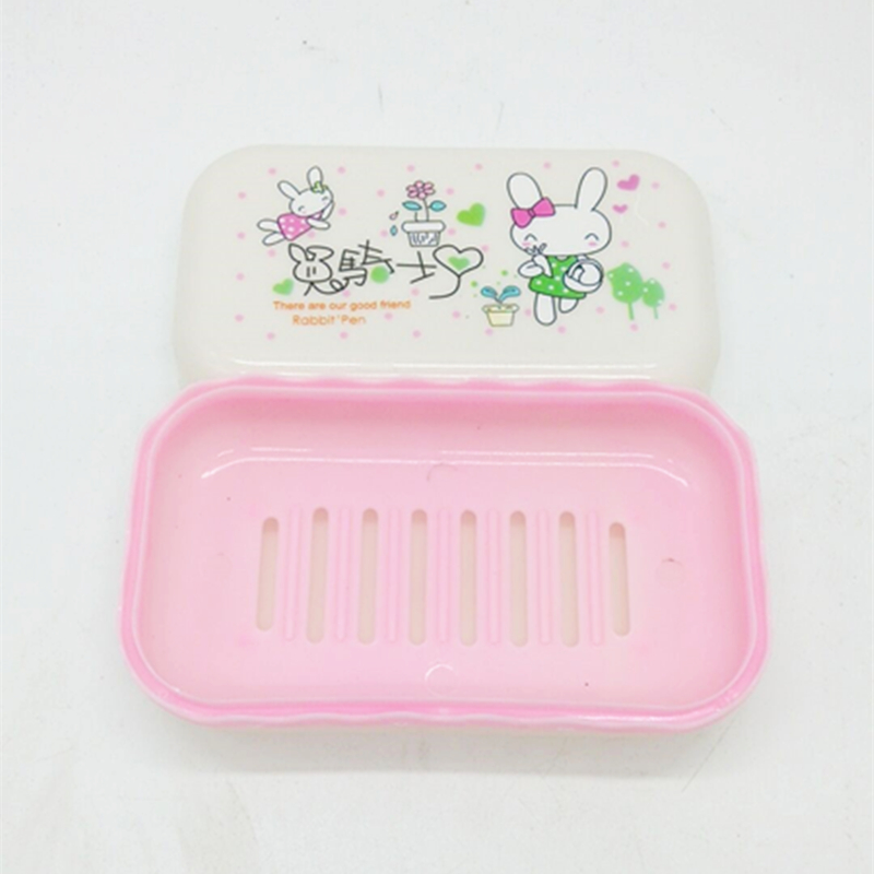 Sunshine Department Store 801 Printed Cartoon Soap Box Double-layer draining Soap Box with lid Soap box Specification image