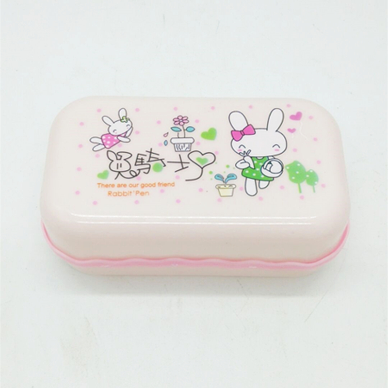 Sunshine Department Store 801 Printed Cartoon Soap Box Double-layer draining Soap Box with lid Soap box Application Scenario