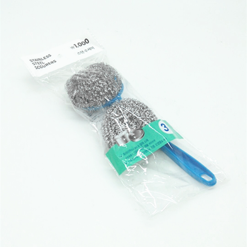 Sunshine Department Store plastic handled pot brush cleaning steel wool ball kitchen cleaning supplies dishwashing and pot washing brush