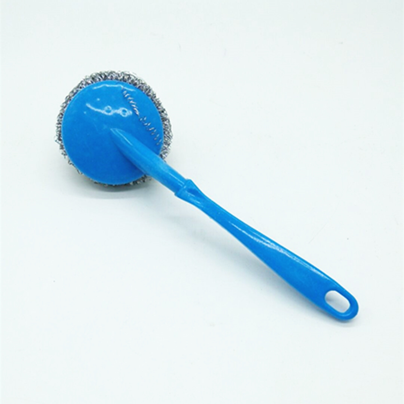 Sunshine Department Store plastic handled pot brush cleaning steel wool ball kitchen cleaning supplies dishwashing and pot washing brush Application Scenario