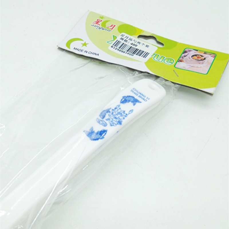 Sunshine Department Store soup spoons, two large soup spoons with long flower handles, kitchen tableware spoons details Picture