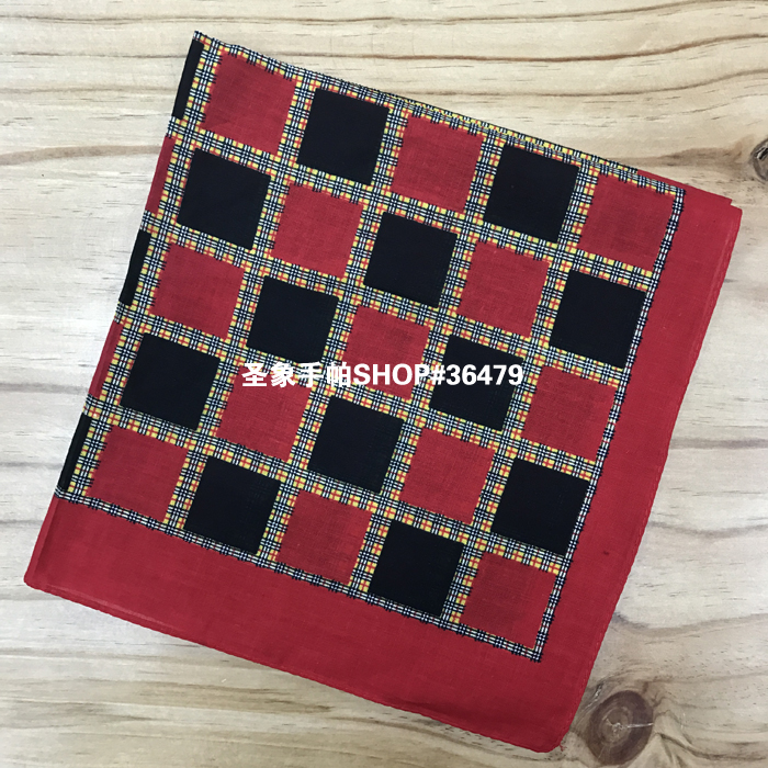 Socks, street stall export cotton, colorful checkered headscarf, outdoor large handkerchief, handkerchief, sports sweat-absorbing headscarf, square scarf, 55CM export version details Picture