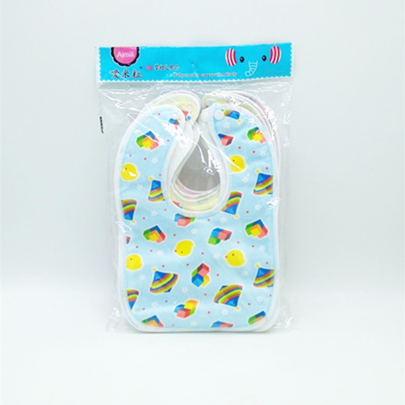 阳光百货 纯棉卡通围脖 纽扣口水巾 儿童吃饭围兜