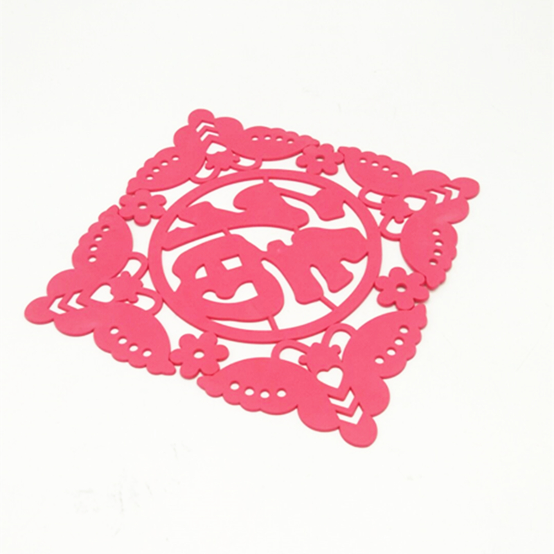 Sunshine Department Store's "Fu" character color MATS, silicone placemats, cup MATS, bowl MATS, vegetable MATS, and creative heat insulation MATS details Picture