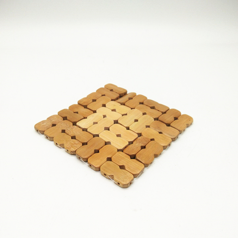 Sunshine Department Store 13*13 eight-shaped granular bamboo MATS, vegetable MATS, table MATS, bowl MATS, cup MATS, heat-insulating and heat-resistant table MATS details Picture