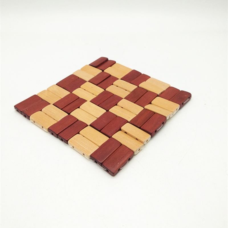 Sunshine Department Store 14*14 square bamboo MATS, vegetable MATS, table MATS, bowl MATS, cup MATS, heat-insulating and heat-resistant table MATS details Picture