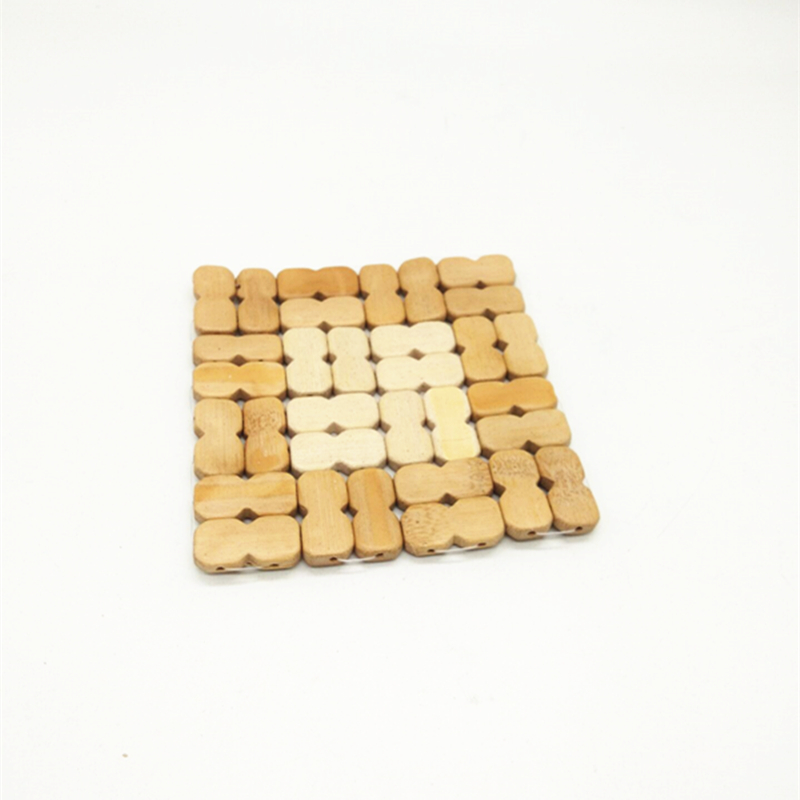 Sunshine Department Store 13*13 eight-shaped granular bamboo MATS, vegetable MATS, table MATS, bowl MATS, cup MATS, heat-insulating and heat-resistant table MATS Specification image