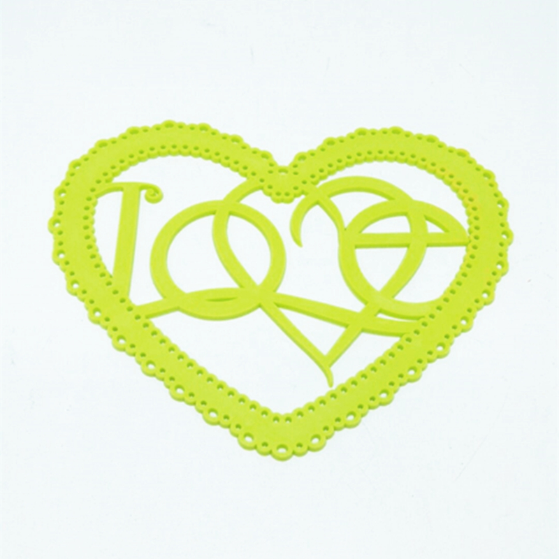 Sunshine Department Store 0710 Color MATS, Silicone placemats, Cup MATS, bowl MATS, vegetable MATS, creative heart-shaped heat insulation MATS details Picture