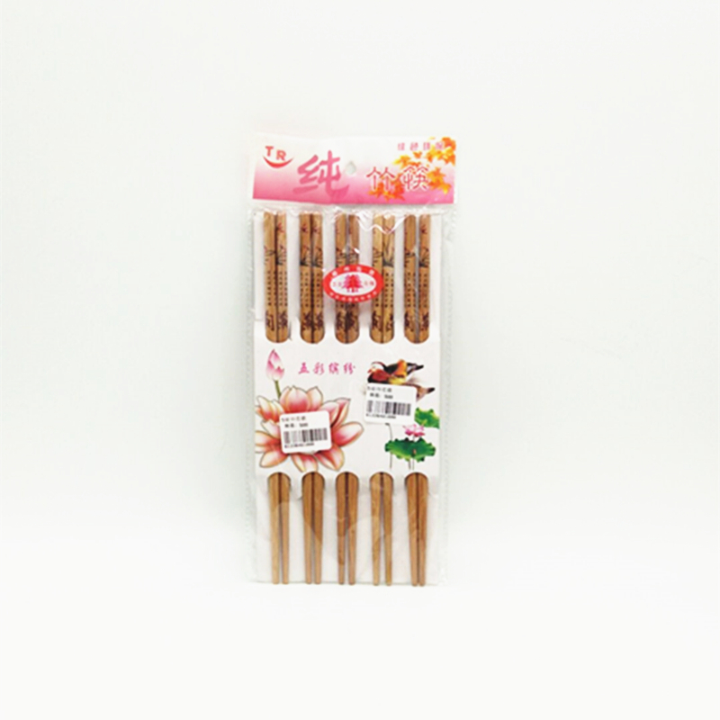 Sunshine Department Store's printed bamboo chopsticks are anti-slip and heat-resistant, environmentally friendly and healthy