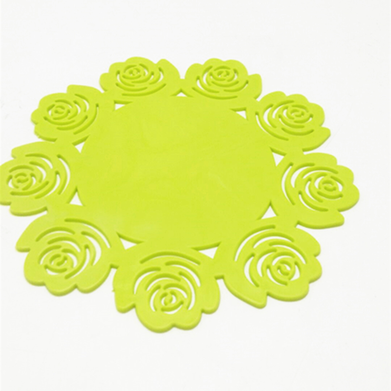 Sunshine Department Store 1592 Round Flower color Pad Silicone placemats, cup pads, bowl pads, vegetable pads, creative cut-flower heat insulation pads details Picture