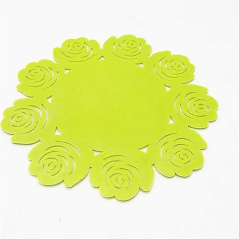Sunshine Department Store 1592 Round Flower color Pad Silicone placemats, cup pads, bowl pads, vegetable pads, creative cut-flower heat insulation pads Specification image