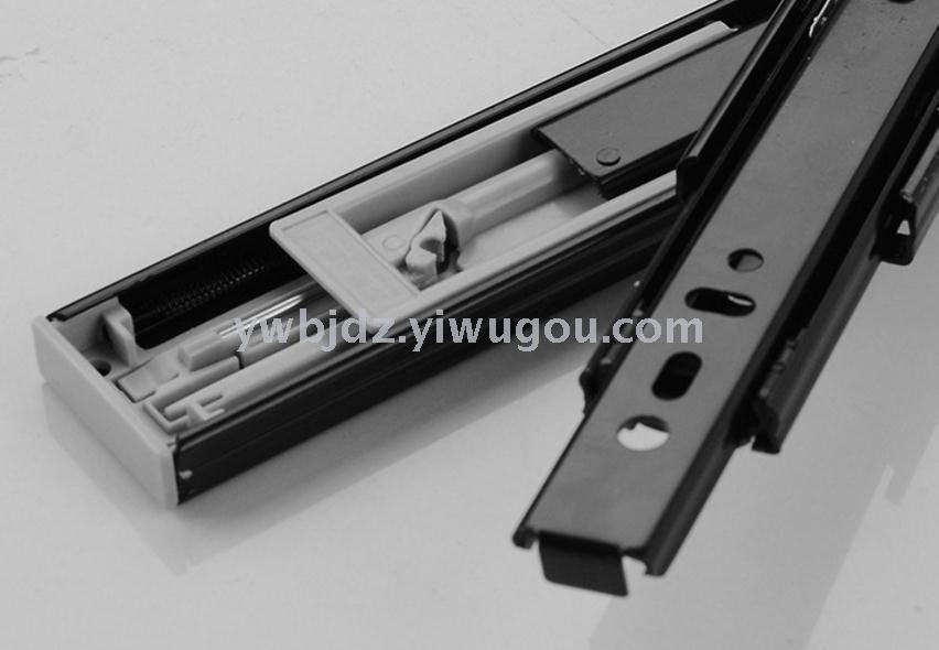 Stainless steel three-section drawer track buffer slide rail, furniture wardrobe track 3710 damping slide rail details Picture