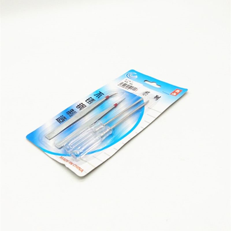 Sunshine Department Store Stainless Steel Tweezers + Screwdriver Multi-functional Set, flat-head cross-head screwdriver, straightening Tweezers Application Scenario