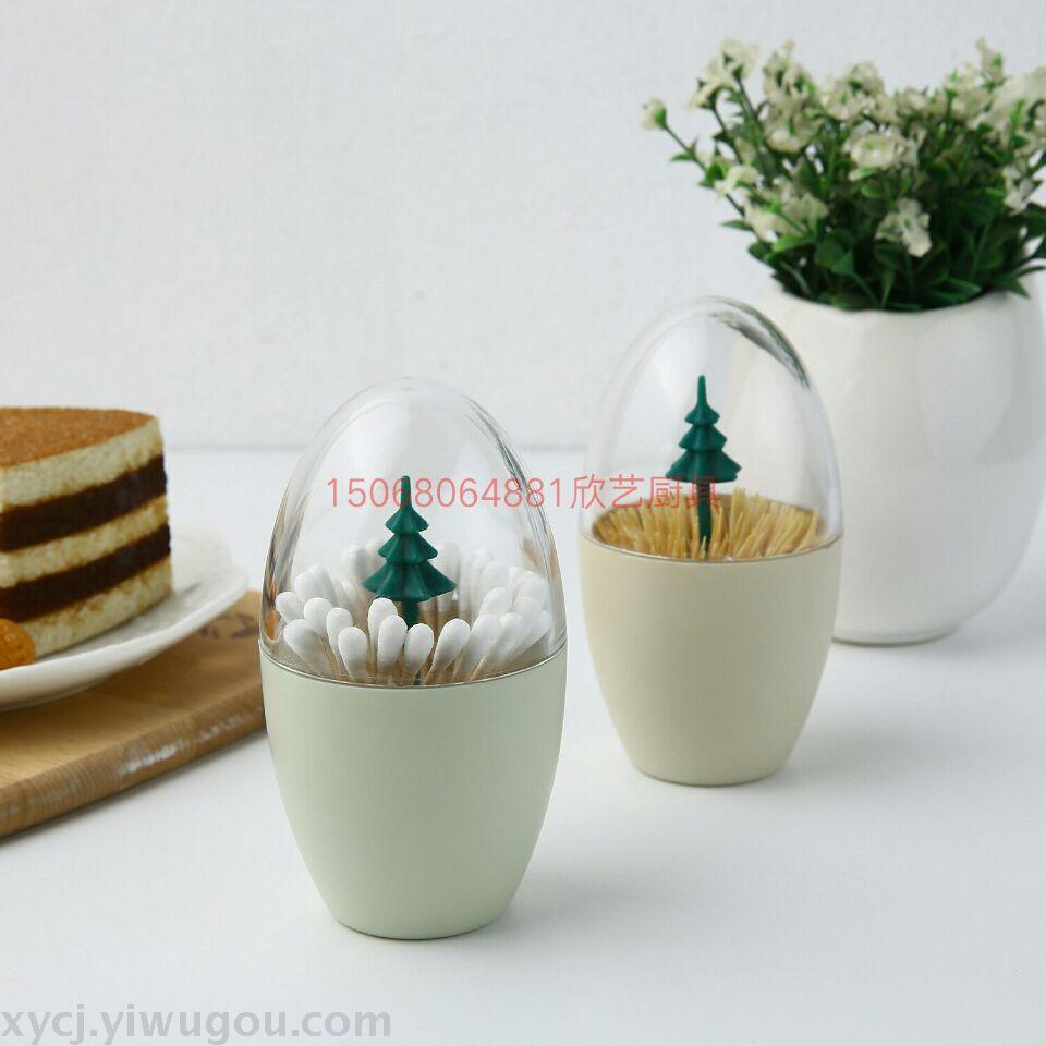 New oval-shaped creative cotton swab box and toothpick box Specification image