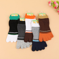 2017 New cotton toe socks Jacquard cross-heel five toe socks LK1252