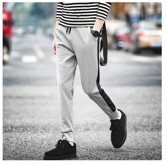 Tight-fitting sports pants for small feet, men's slimming school uniforms, casual pants, tight-fitting sweatpants, sports running pants Application Scenario