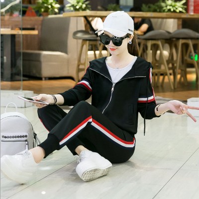 休闲运动套装显瘦棒球服女卫衣两件套