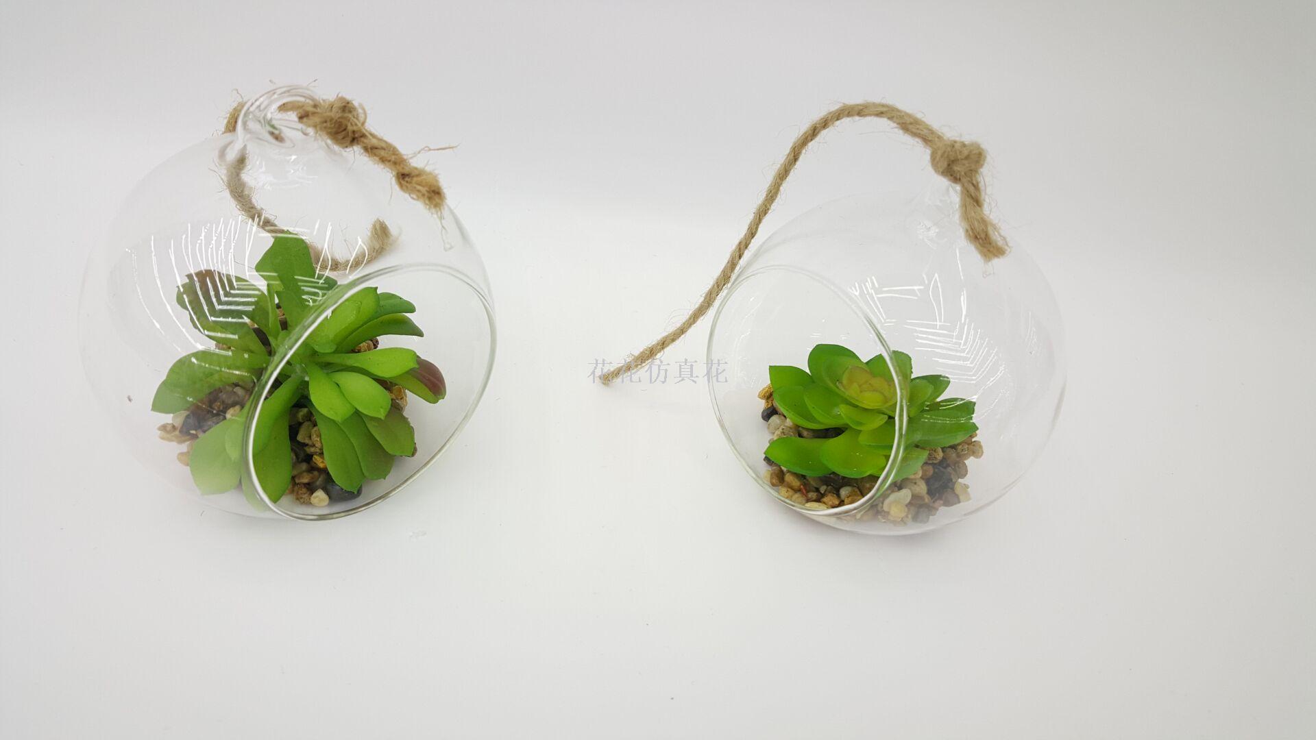 BL glass bottle medium size meaty round box imitation flowers