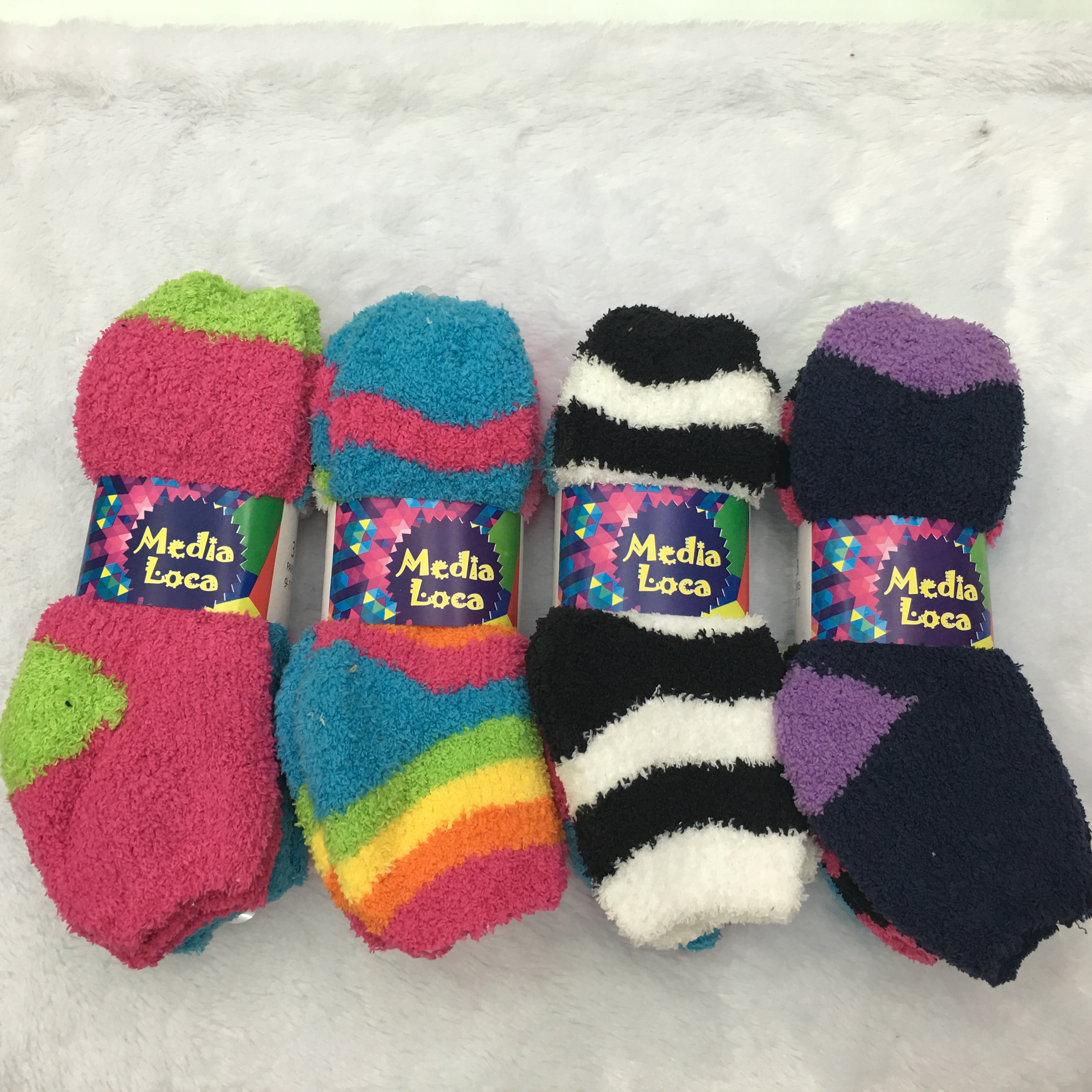 17 Autumn and winter women's socks candy color coral velvet floor socks five socks half side velvet socks maternity socks