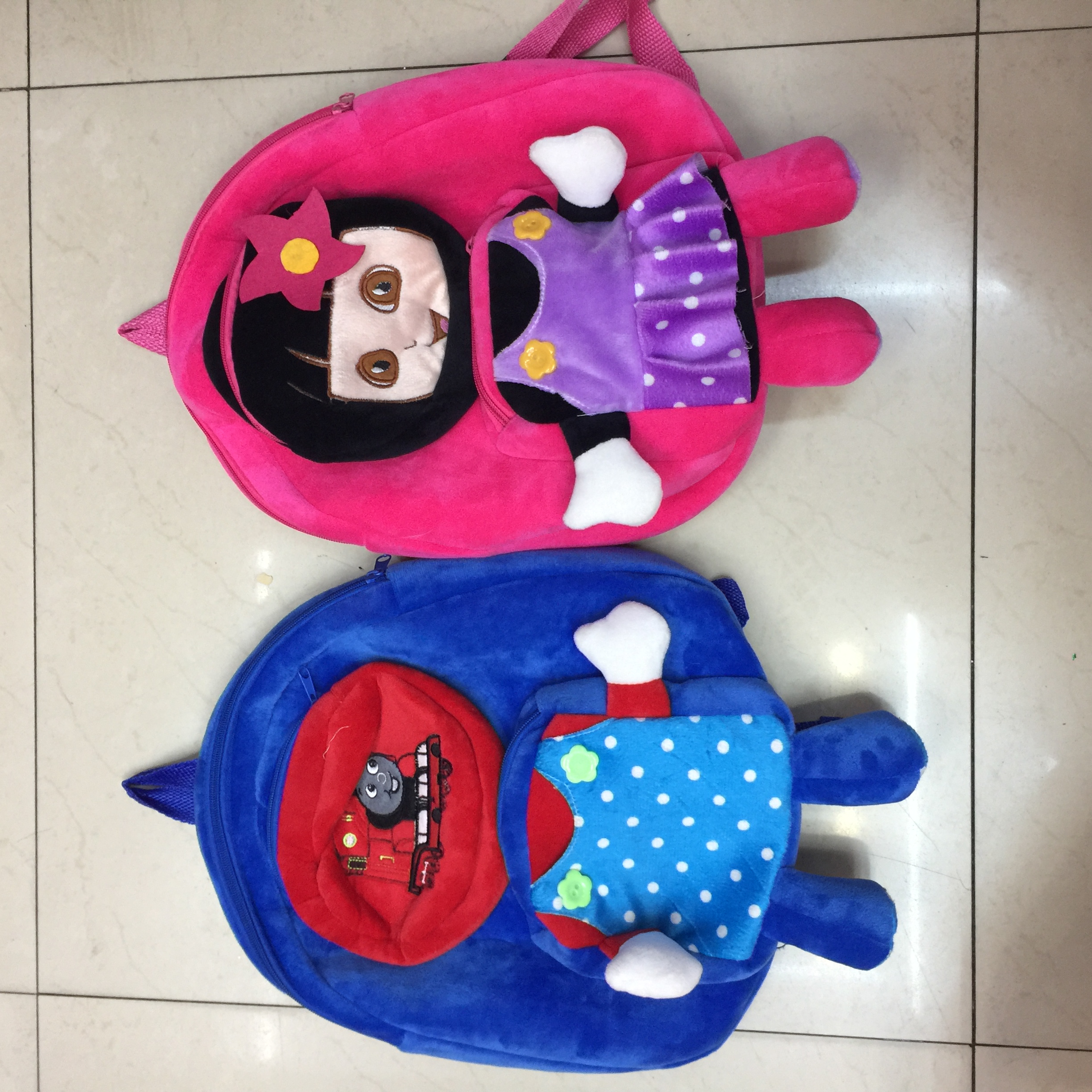 Plush schoolbag, skirt schoolbag, foreign trade backpack details Picture