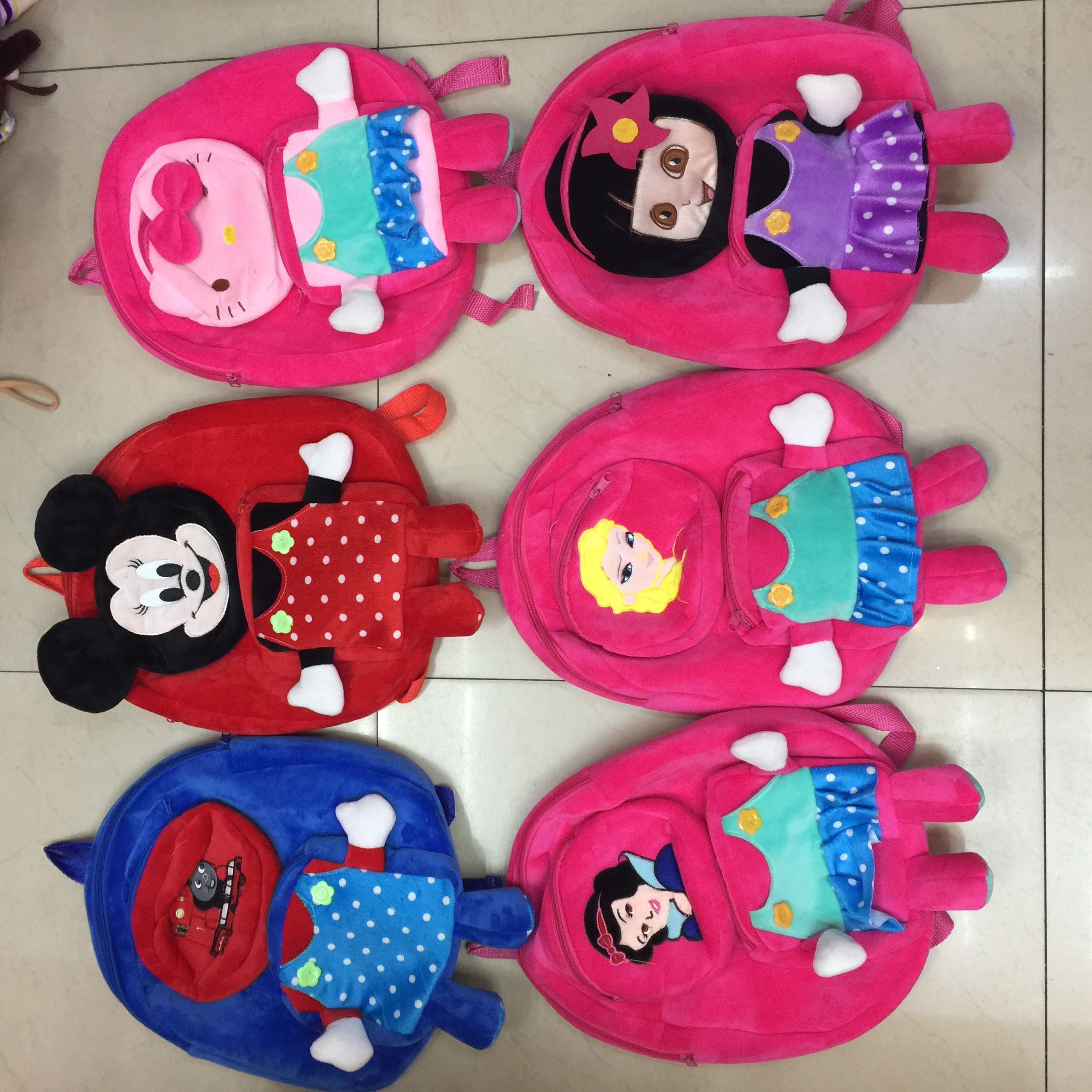 Plush schoolbag, skirt schoolbag, foreign trade backpack full figure
