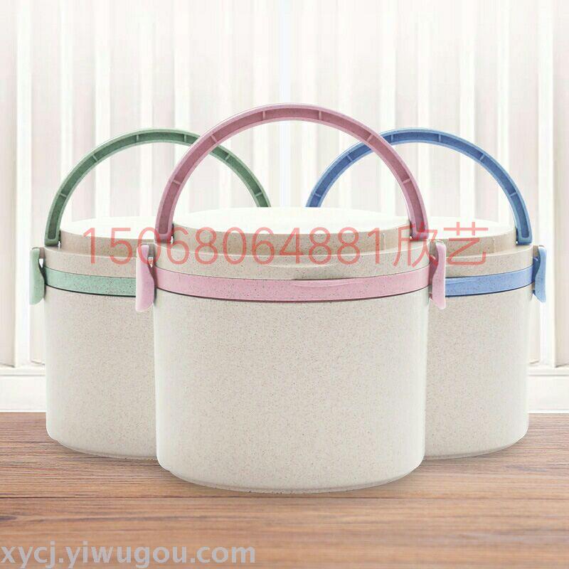 Creative new three-layer round lunch box and square lunch box from wheat Specification image