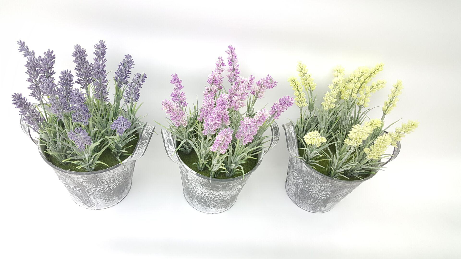 Iron drum lavender bonsai decorative pastoral style ornaments