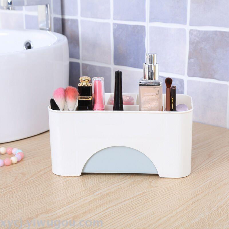 New plastic cosmetic box storage box, miscellaneous storage, dressing table storage, plain color Application Scenario