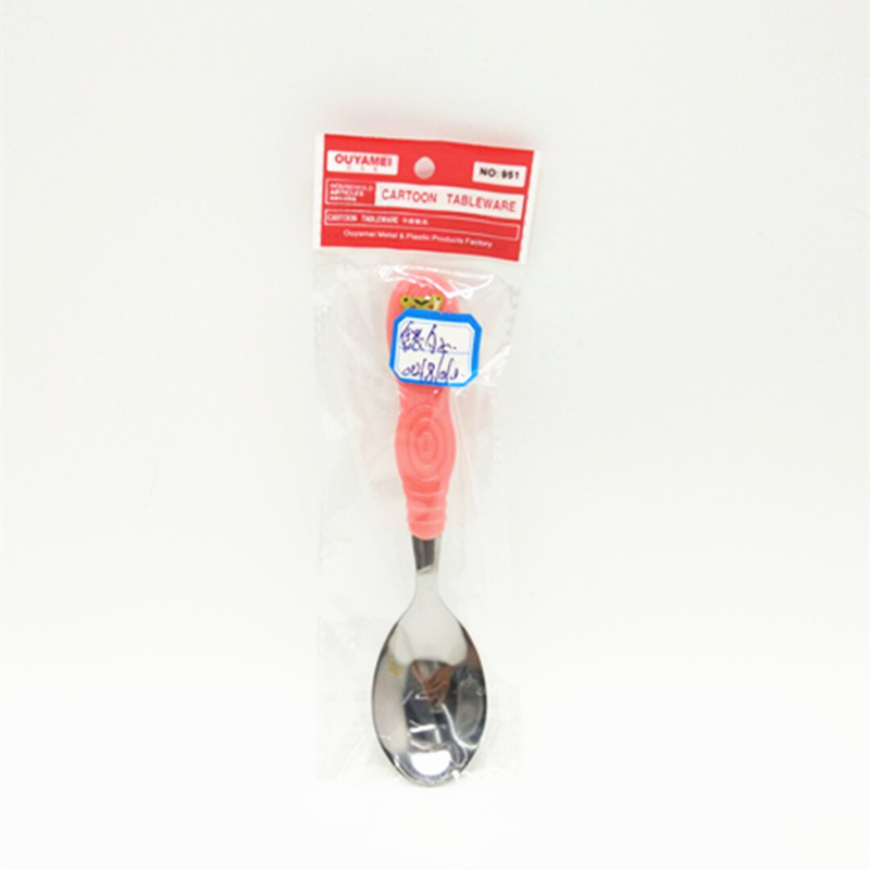 Sunshine Department Store bagged cartoon rice spoons, creative cartoon children's rice spoons, stainless steel infant and toddler rice spoons
