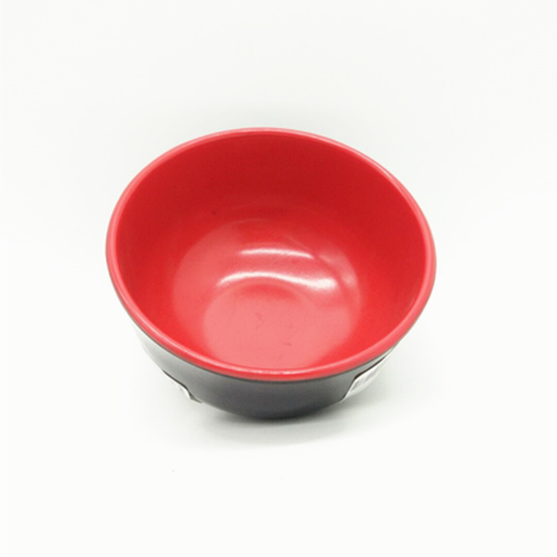 Sunshine Department Store 5045 black and red bowl, round bowl, rice bowl, soup bowl, black and red two-color bowl, plastic fast food bowl details Picture