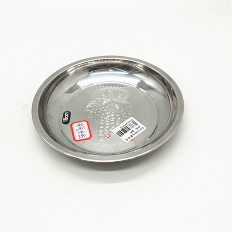 Sunshine Department Store 18cm stainless steel thickened grape plate, stainless steel plate, household thickened dinner plate and vegetable plate details Picture