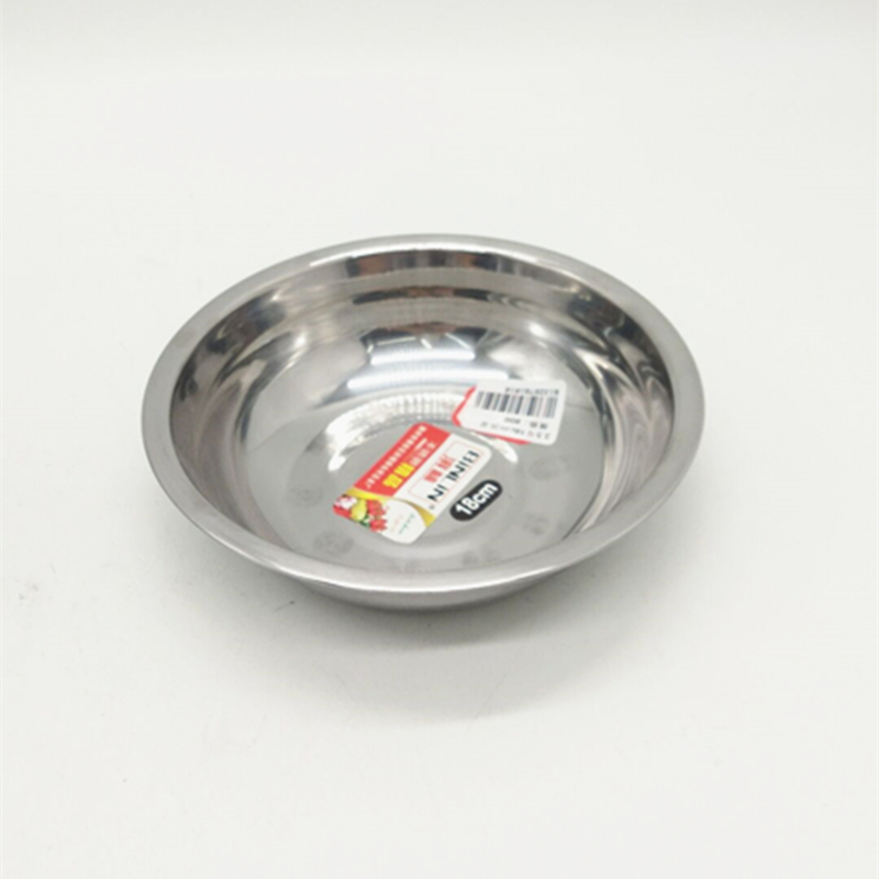 Sunshine Department Store 18cm stainless steel soup bowl, thickened deep plate, soup bowl, noodle bowl, small plate, vegetable plate details Picture