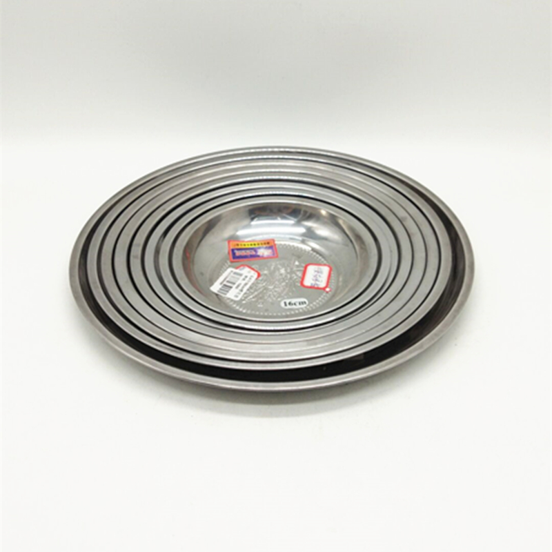 Sunshine Department store 16cm stainless steel thickened cherry blossom plate stainless steel plate home thickened dinner plate dish
