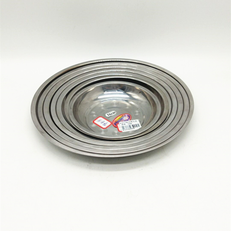 Sunshine Department Store 16cm stainless steel shallow cherry blossom plate, stainless steel round plate, vegetable plate, cafeteria plate, barbecue plate