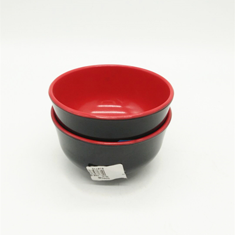 Sunshine Department Store 5045 black and red bowl, round bowl, rice bowl, soup bowl, black and red two-color bowl, plastic fast food bowl