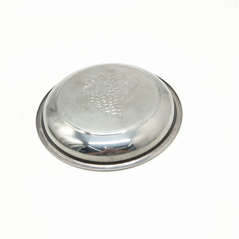 Sunshine Department Store 18cm stainless steel thickened grape plate, stainless steel plate, household thickened dinner plate and vegetable plate Specification image